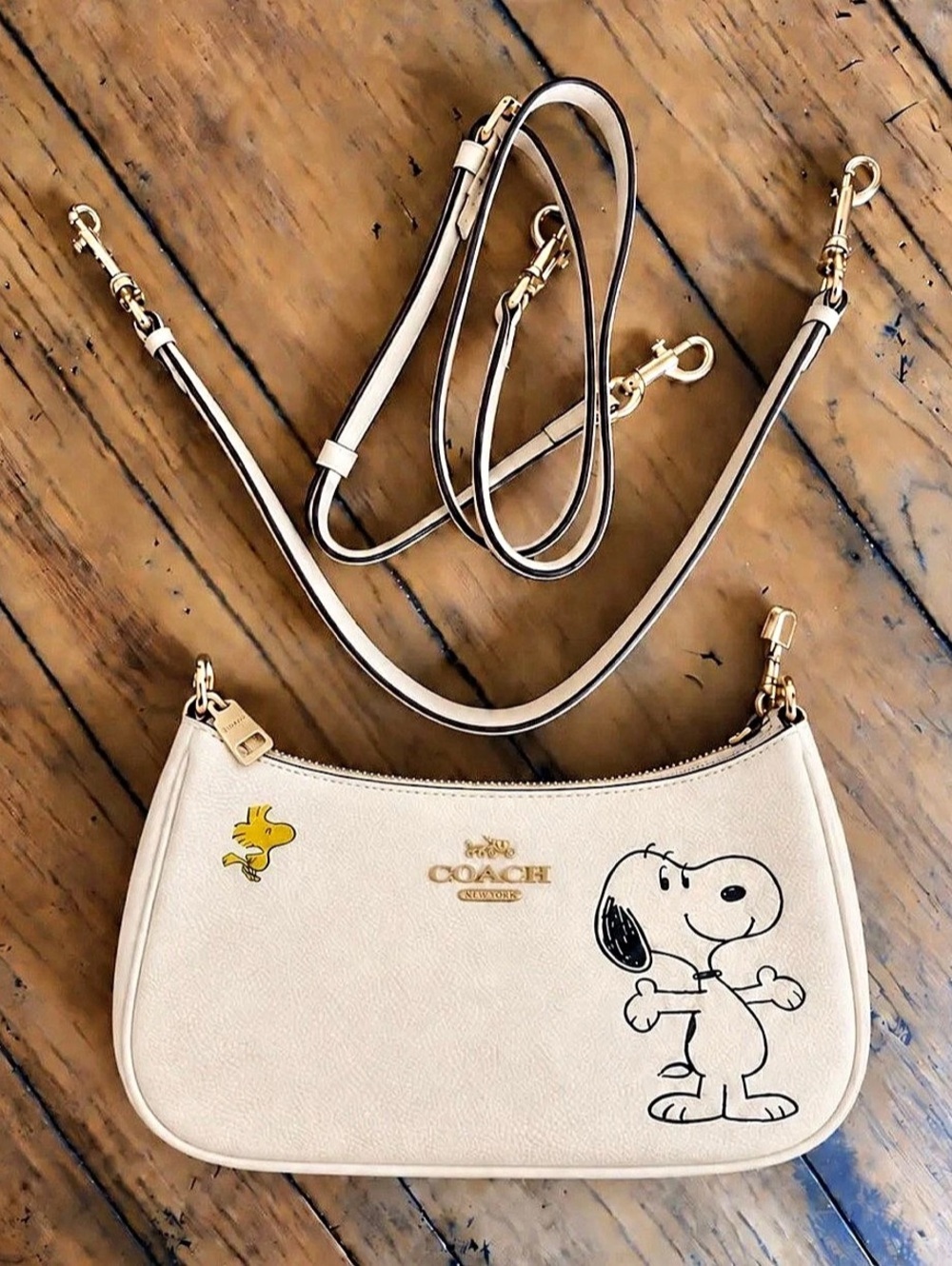 Coach x Peanuts Teri Shoulder Bag in Chalk Multi with Snoopy Chalk Multi Snoopy